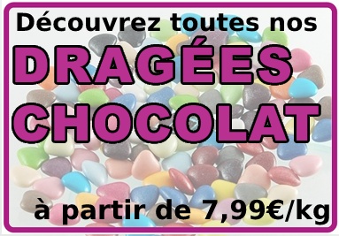 Dragées chocolat très abîmées : 4,99€/kg